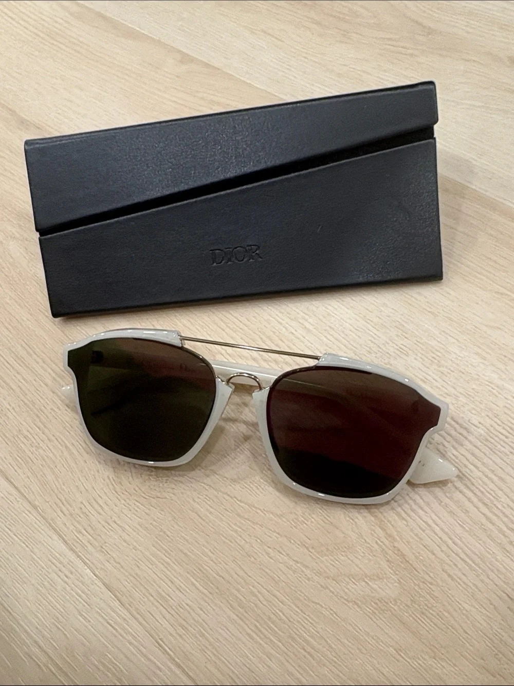Dior Ivory Frame Sunglasses with Dark Lenses